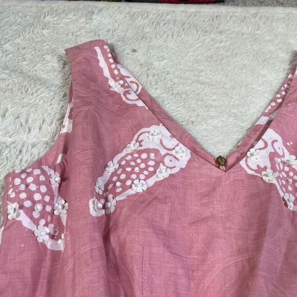 Tory Burch Helen Batik Dress Beaded Appliqué Runway Knee Length Women’s Dress - Picture 3 of 7